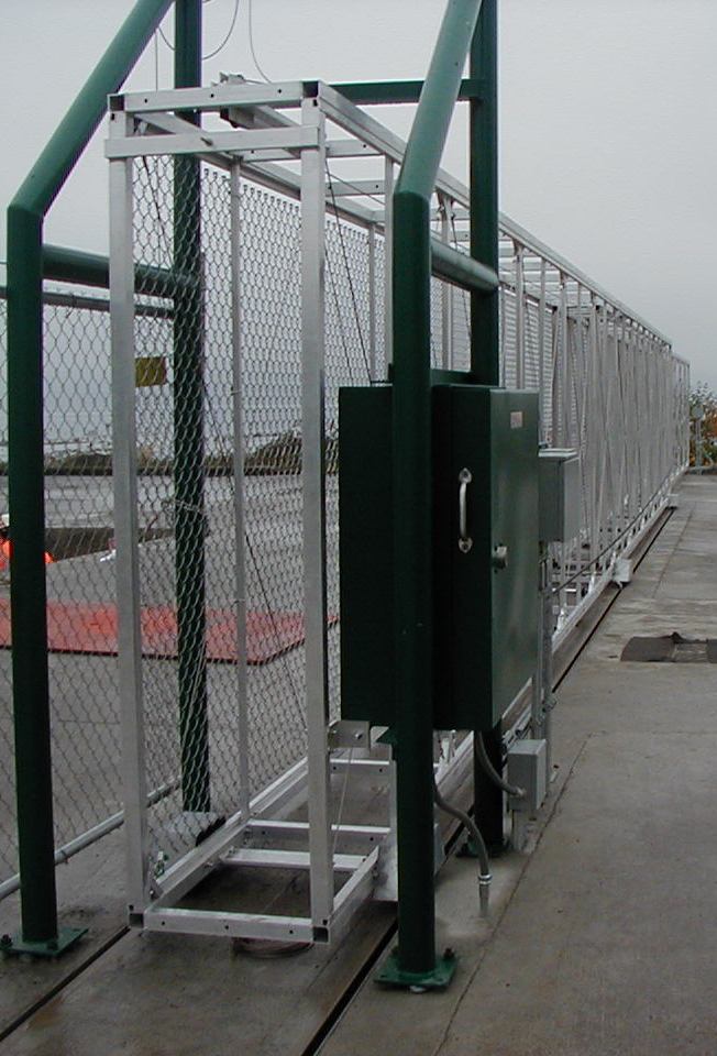 green telescoping box frame gate operator system