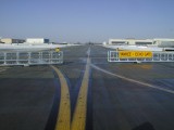 BF chain link roller gate guarding a runway