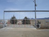 overhead slide gate protecting a distribution center