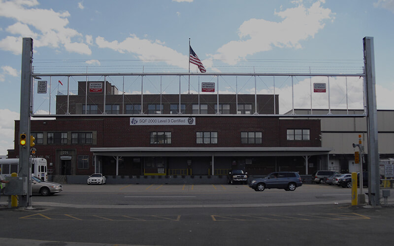 Vertical lift gate outside public service building