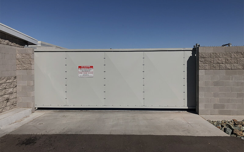 sliding gate on concrete road