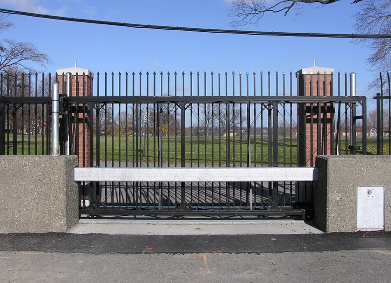 Security fence on driveway