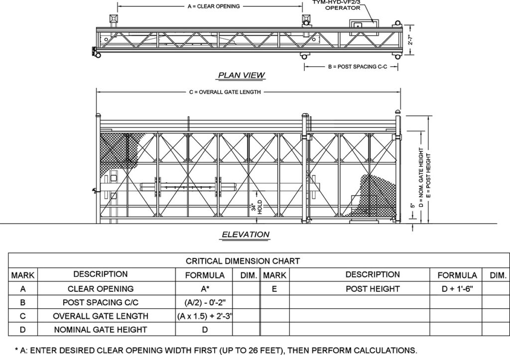 TCGR-12 (M50/K12) Crash Rated Box Frame Cantilever Slide Gate & TYM-HYD-VF2/3 Operator System