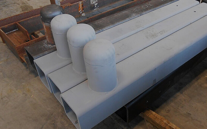 Metal pieces after shot blasting process