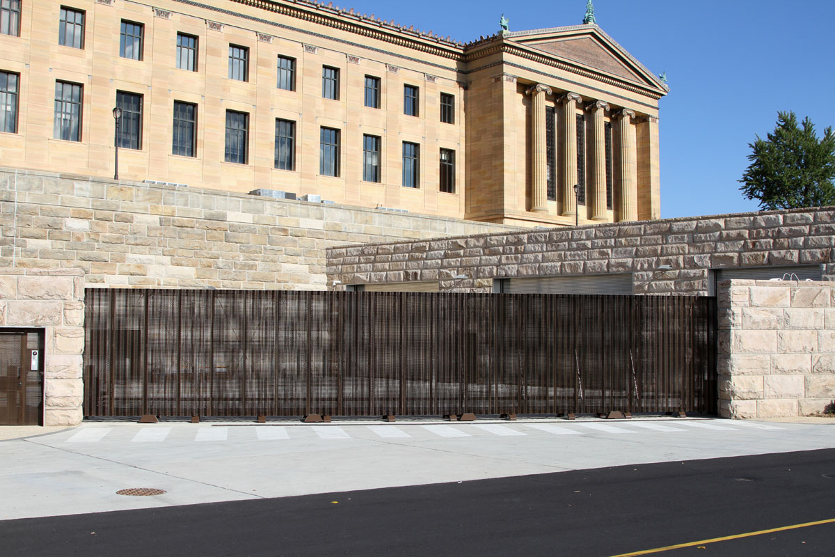 Philadelphia Museum of Art gate slightly closed