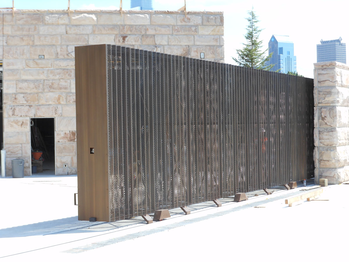 Philadelphia Museum of Art gate slightly opened close up