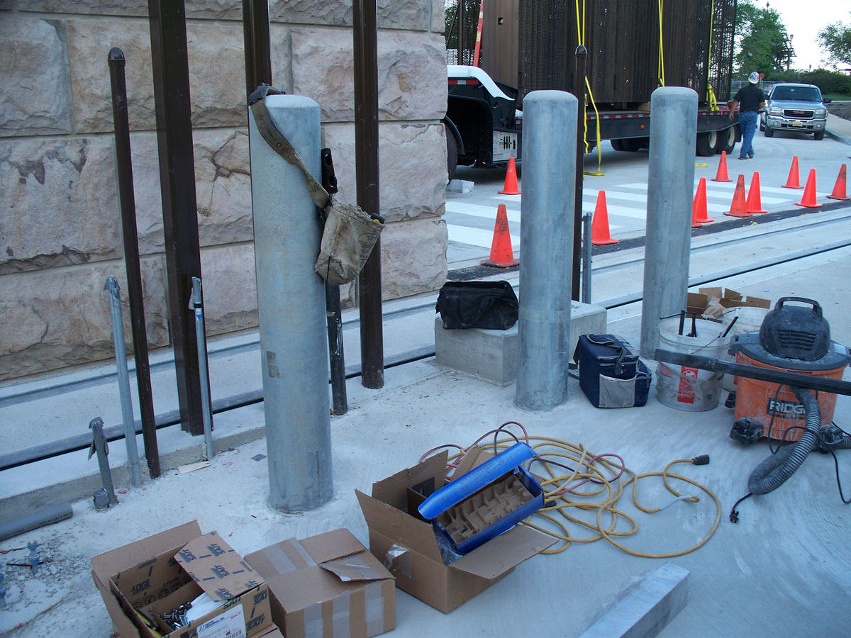 Philadelphia Museum of Art gate installation bollards