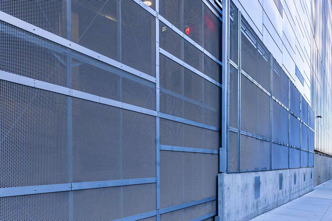 Jacob Javits Convention Center gates and fence panels close up